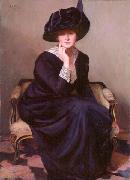 Lilla Cabot Perry The Black Hat, oil painting artist